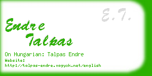 endre talpas business card